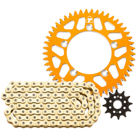 Tusk Chain and Sprocket Kit - Aluminum Rear/Gold X-Ring Chain