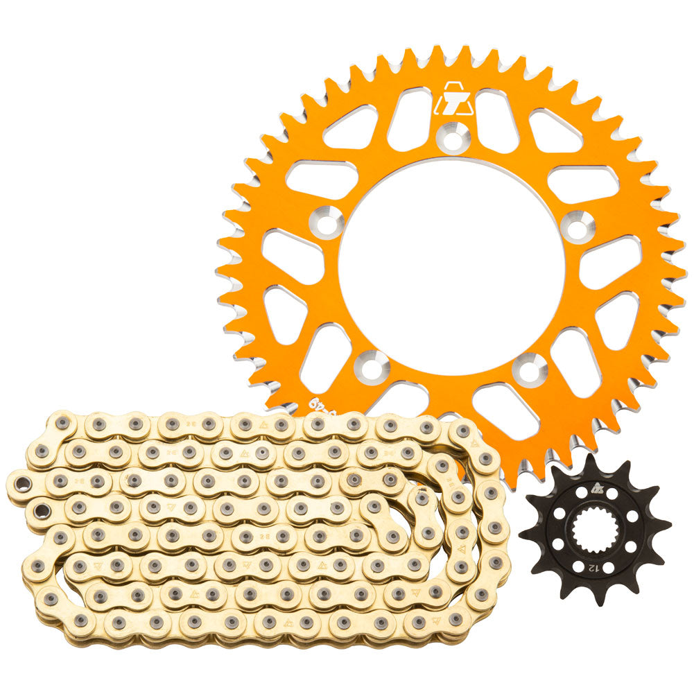 Tusk 520 X-Ring Chain and Sprocket Kit - Gold Chain for GASGAS EC 250 (2024-2025)