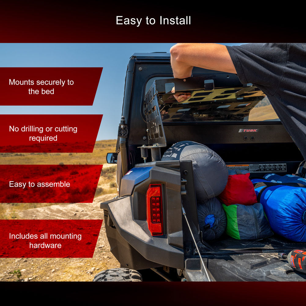 Tusk Cargo Rack Regular Black Powder Coated Polaris GENERAL 2016-2026