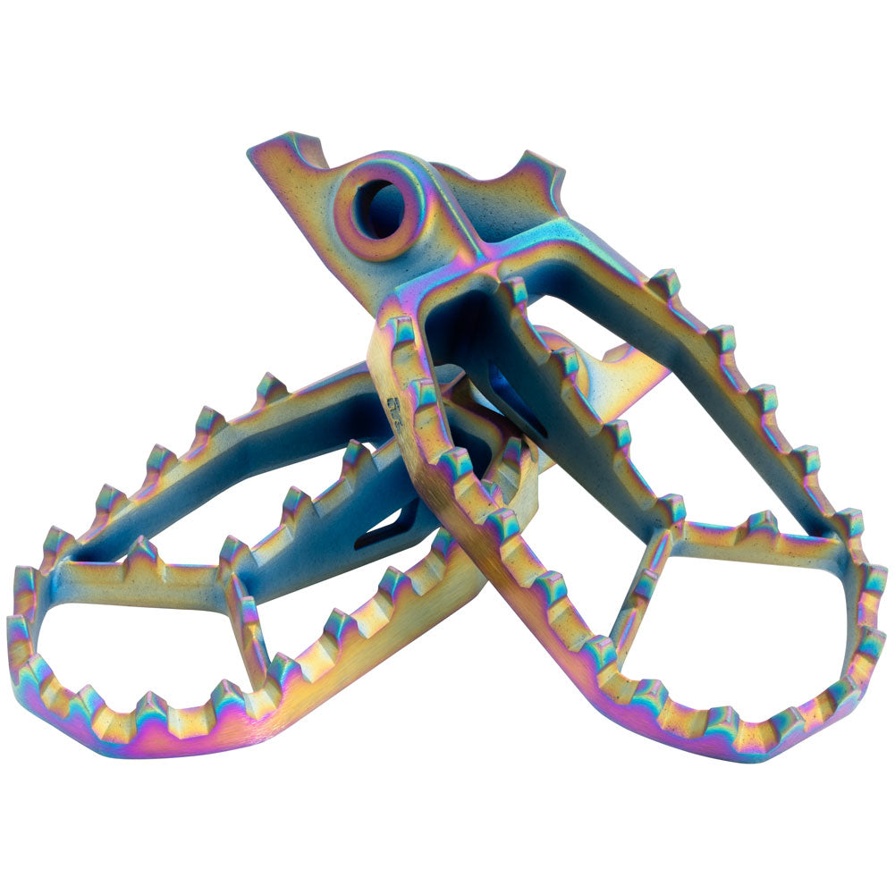 Tusk Blitz Titanium Moto Foot Pegs Jet Fuel Honda CRF250R 2002–2026