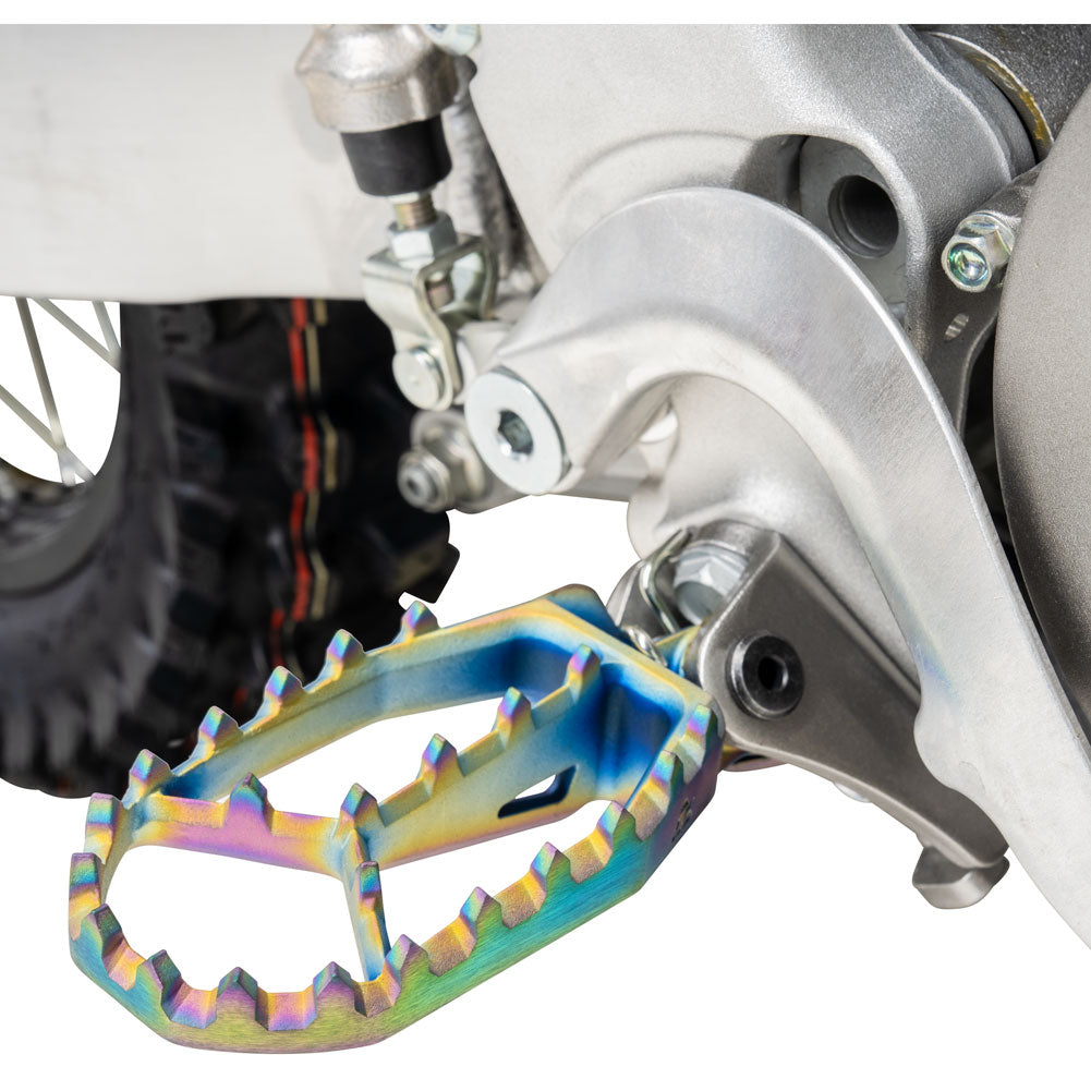Tusk Blitz Titanium Moto Foot Pegs Jet Fuel Kawasaki KLX450R 2008–2009