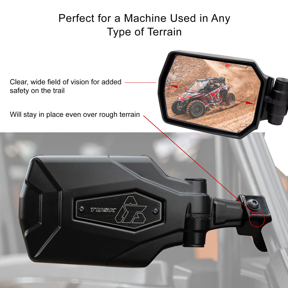 Tusk Pivot Folding Mirror Kit Polaris RZR XP 1000 Premium 2024–2026
