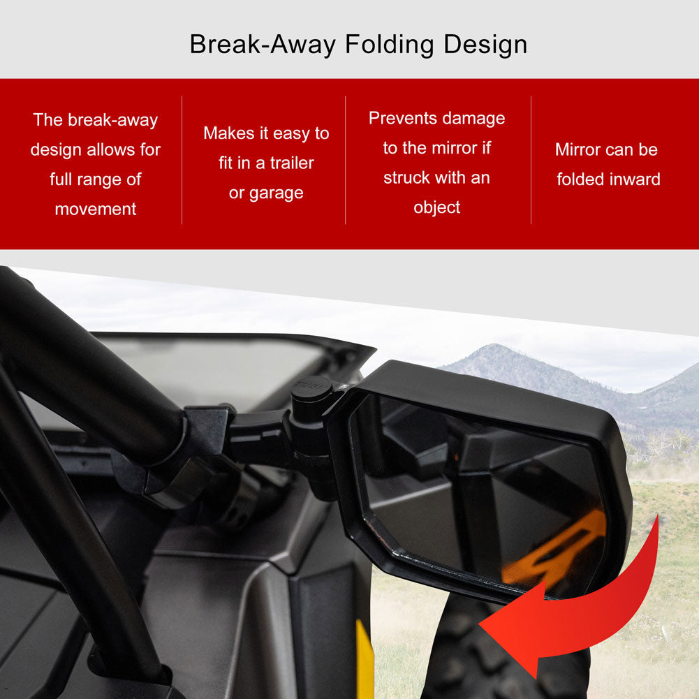 Tusk Pivot Folding Mirror Kit Polaris RZR XP 1000 Premium 2024–2026