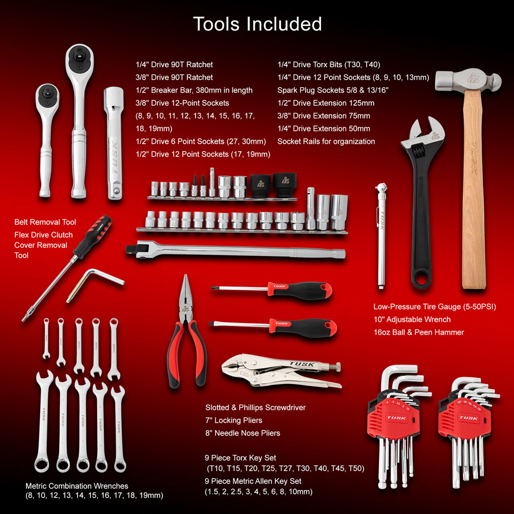 usk UTV Tool Roll Kit with Belt Removal Tools Polaris RANGER 1000 2019-2026