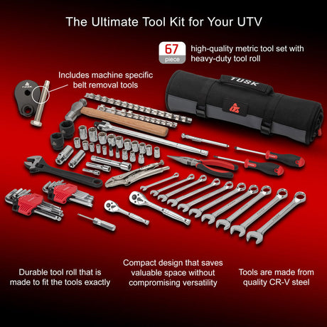 Tusk UTV Tool Roll Kit with Belt Removal Tools Can-Am Maverick X3 DS Turbo 64 Inch 2017–2026