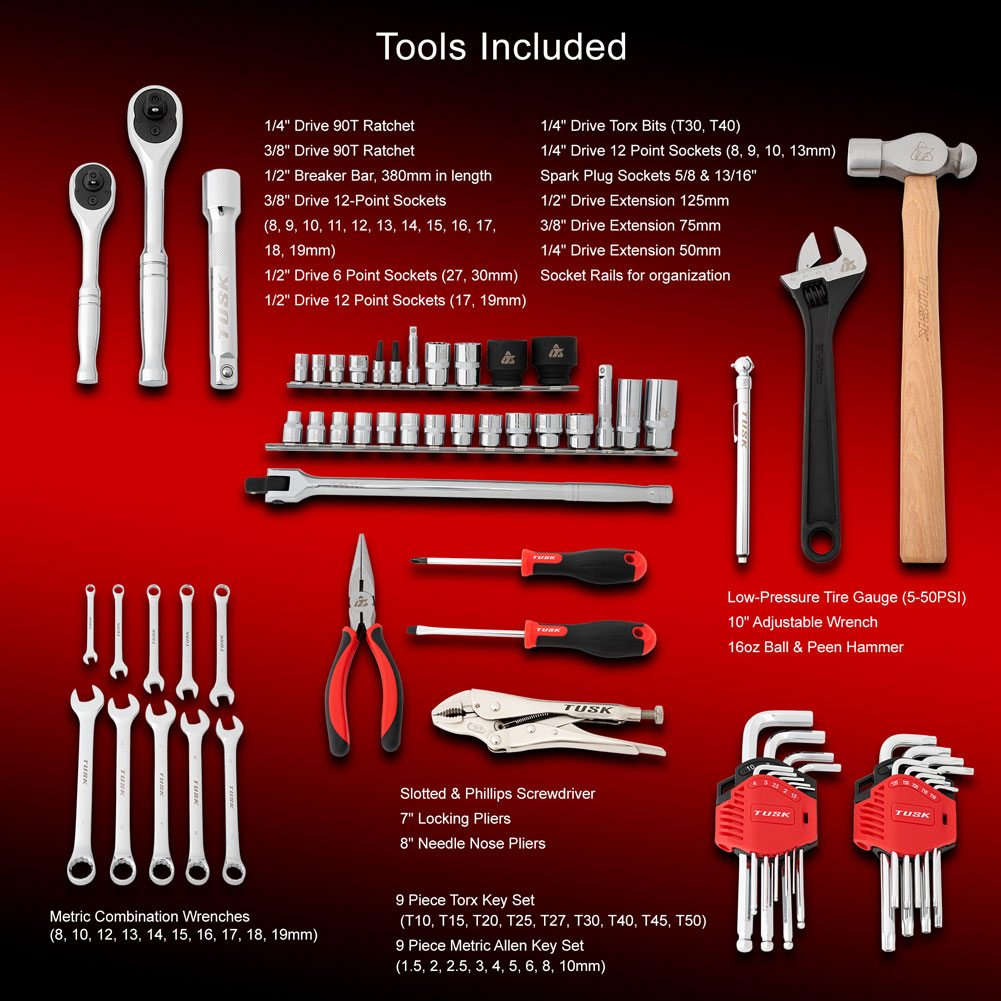 Tusk Utv Tool Roll Kit Honda Pioneer 1000 2014–2025