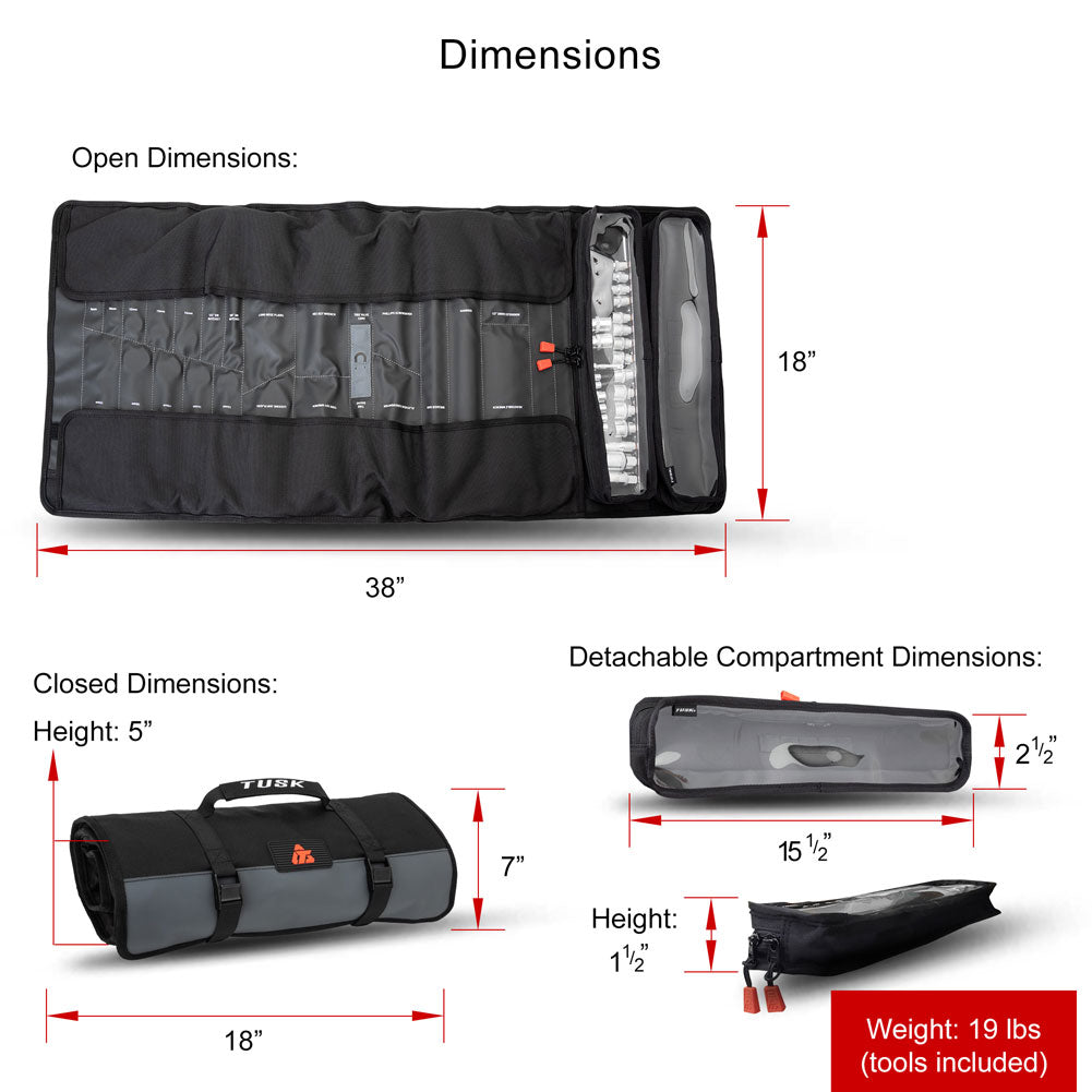 Tusk Utv Tool Roll Kit Honda Pioneer 1000 2014–2025