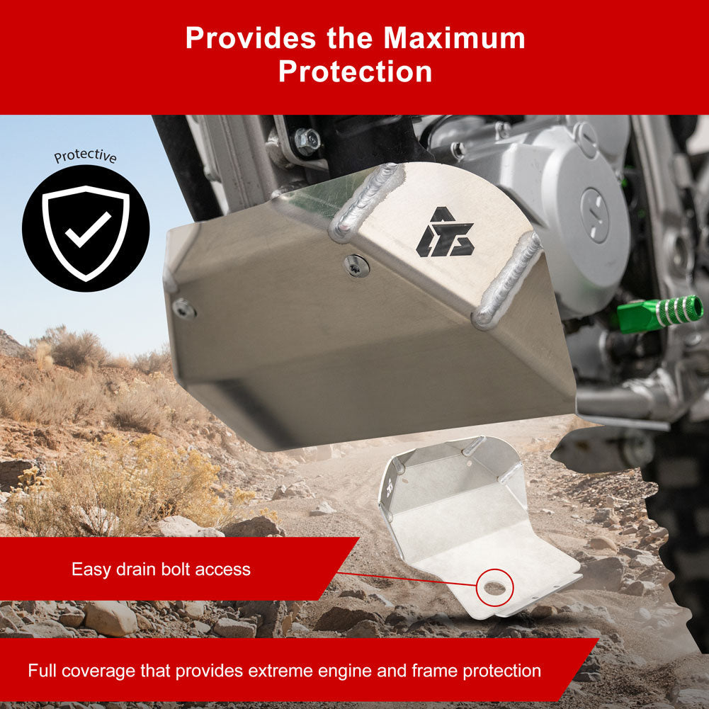 Tusk Aluminum Skid Plate - Kawasaki KLX250S / KLX300