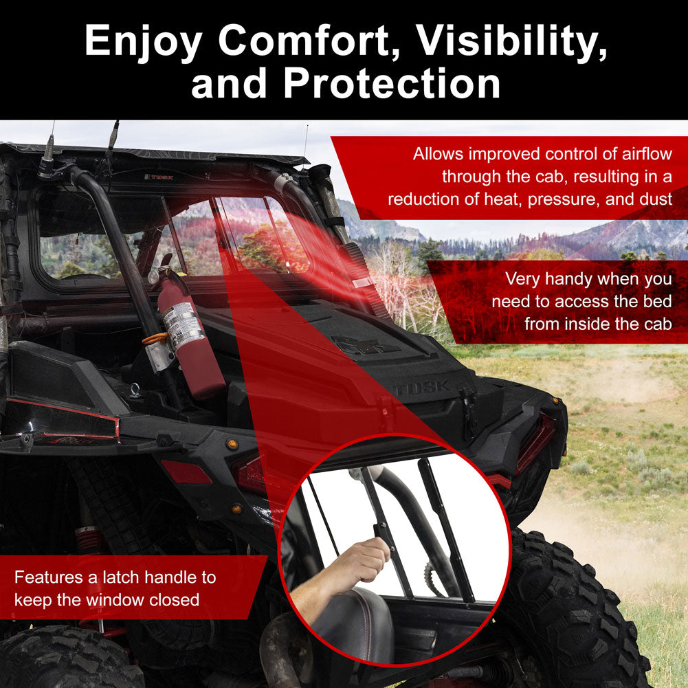 Tusk Sliding Rear Glass Window Polaris RZR XP 2014-2023