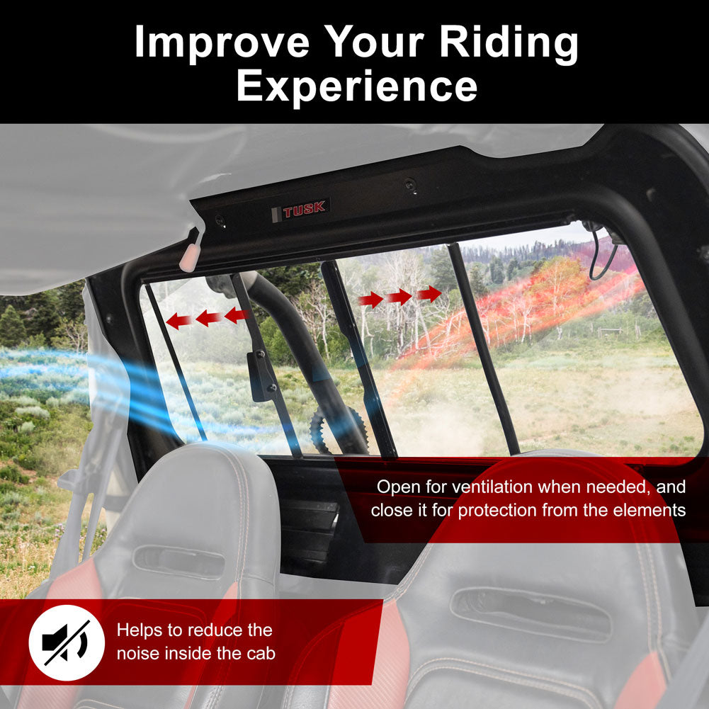 Tusk Sliding Rear Glass Window Polaris RZR XP 2014-2023