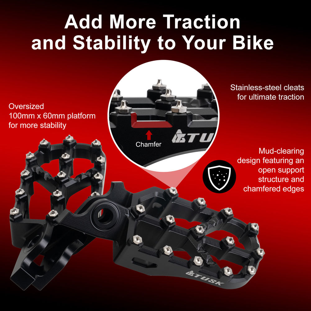 Tusk Strike Billet Moto Foot Pegs Honda Transalp XL750 2024–2025