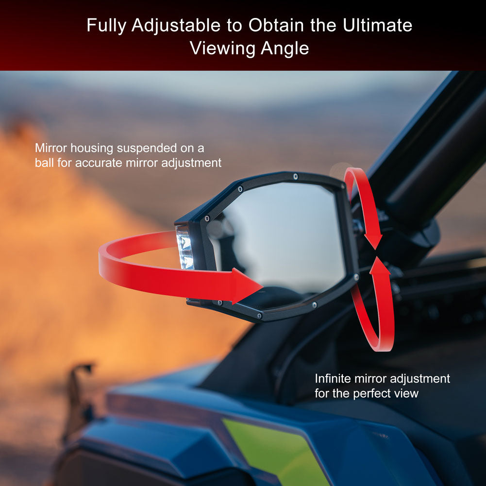 Tusk UTV LED Side View Mirrors Honda Talon 1000R 2019–2025