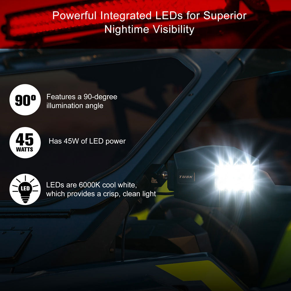 Tusk UTV LED Side View Mirrors Polaris RZR Pro R 4 Factory Armored Edition 2020-2026
