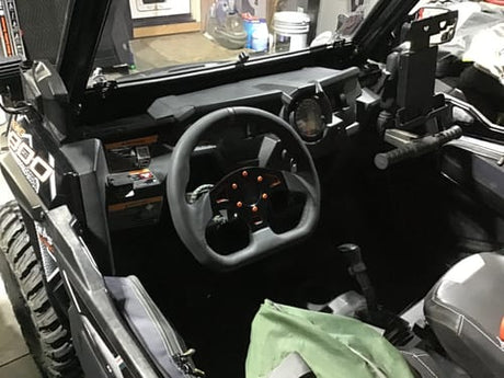 Photo of UTVMA DriftX Leather Steering Wheel With Hub (Polaris and Can Am Models) by UTV Mountain Accessories - Premium Steering Wheel for UTVs / Side by Sides