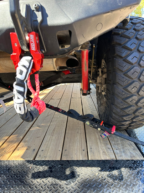 Photo of Soft Shackle 3/8'' x 22” with sleeve and bag (Set of 2 Shackles) (Lifetime Warranty) by MOJAB OFFROAD - Premium Soft Shackle for UTVs / Side by Sides
