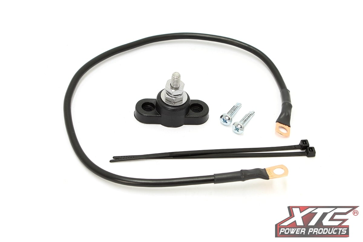 Photo of XTC Universal Ground Post 5/16in with 18in of 8 Gauge Wire with Ring Terminals by XTC Power Products - Premium Electrical for UTVs / Side by Sides