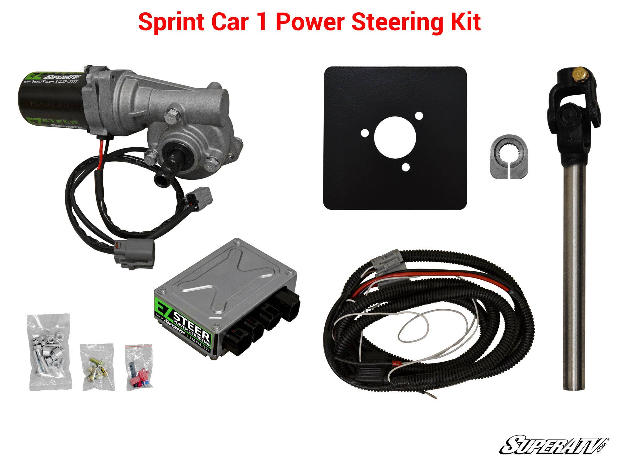 Photo of SuperATV Universal Sprint Car Power Steering Kit (220 W) by SuperATV - Premium Power Steering Kits for UTVs / Side by Sides