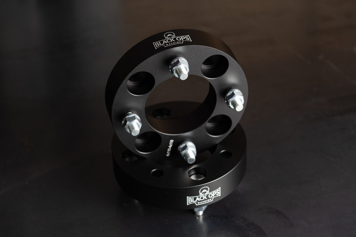 4/110 UTV Wheel Spacers 10mm x 1.25 - Billet 6061 Aluminum + Hard Anodized Black (Sold in Pairs)