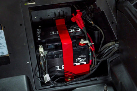 UTV Stereo Can-Am X3 big battery kit with battery, red bracket and hardware