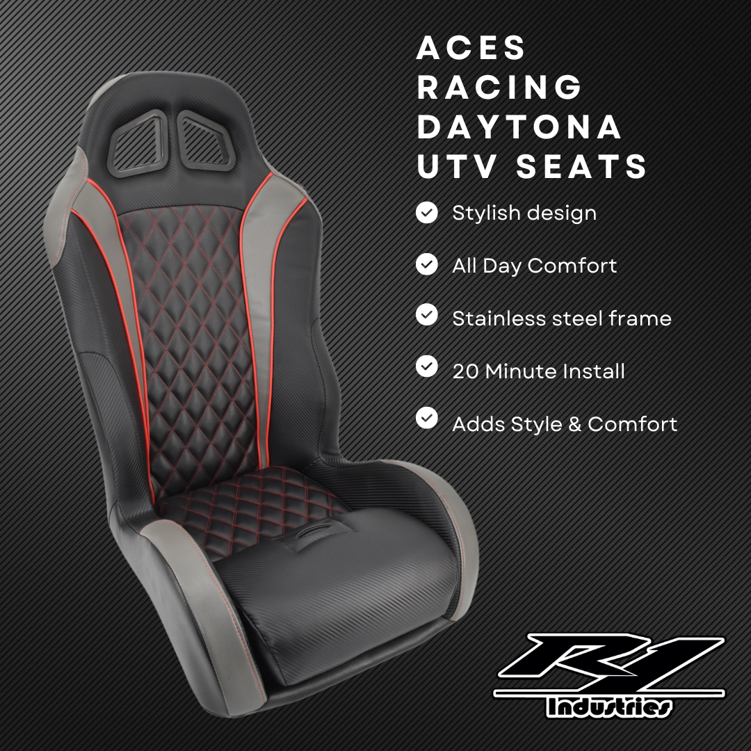Photo of Aces Racing Daytona UTV Seats (Set of 2) - Premium Suspension Seats by Aces Racing - Premium Seats & Seat Accessories for UTVs / Side by Sides