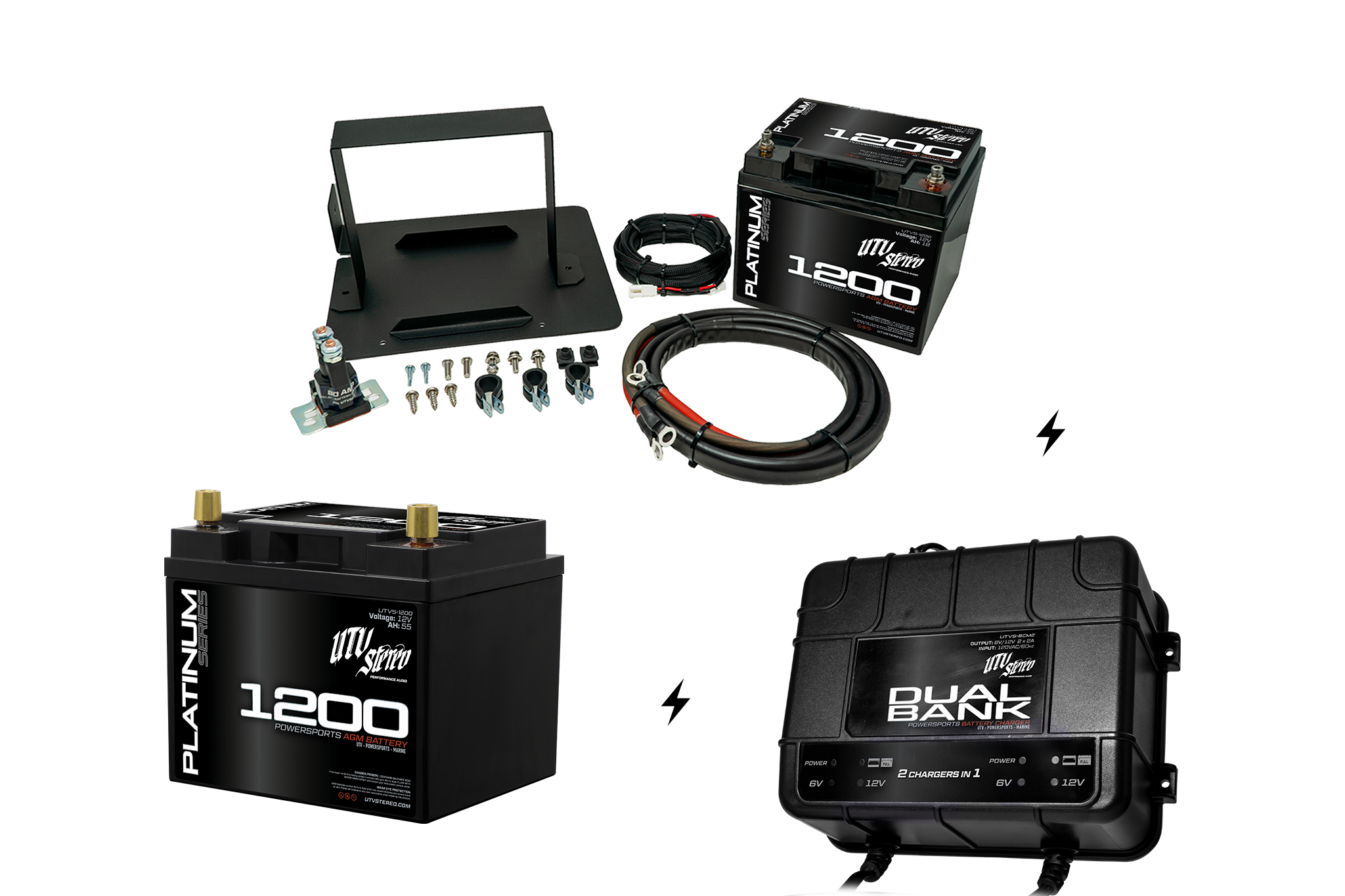 Photo of Dual-Bank Battery Charger / Maintainer | UTVS-BCM2 by UTV Stereo - Premium Battery Charger/Maintainer for UTVs / Side by Sides