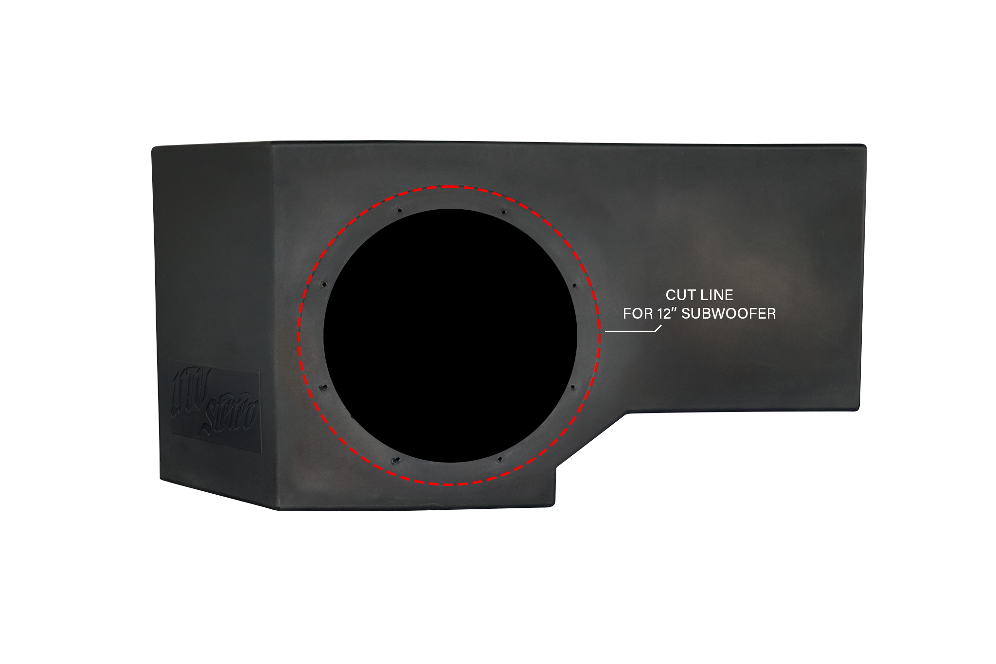 Photo of Can-Am® Defender Vented 10" Passenger Subwoofer Enclosure Unloaded | UTVS-DEF-VENC-PASS by UTV Stereo - Premium Can-Am Defender Subwoofer Enclosure for UTVs / Side by Sides