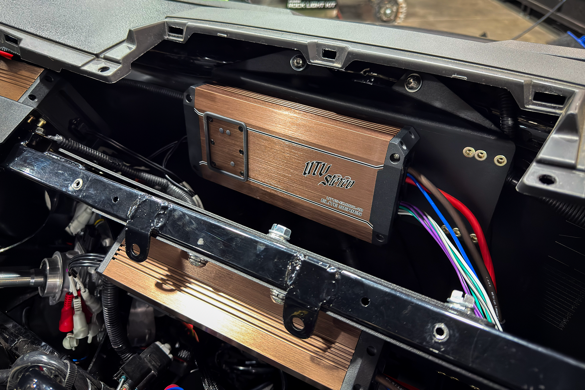 Photo of Kawasaki® Teryx H2 Firewall Amplifier Mount | UTVS-H2-AMPMT-FW by UTV Stereo - Premium for UTVs / Side by Sides