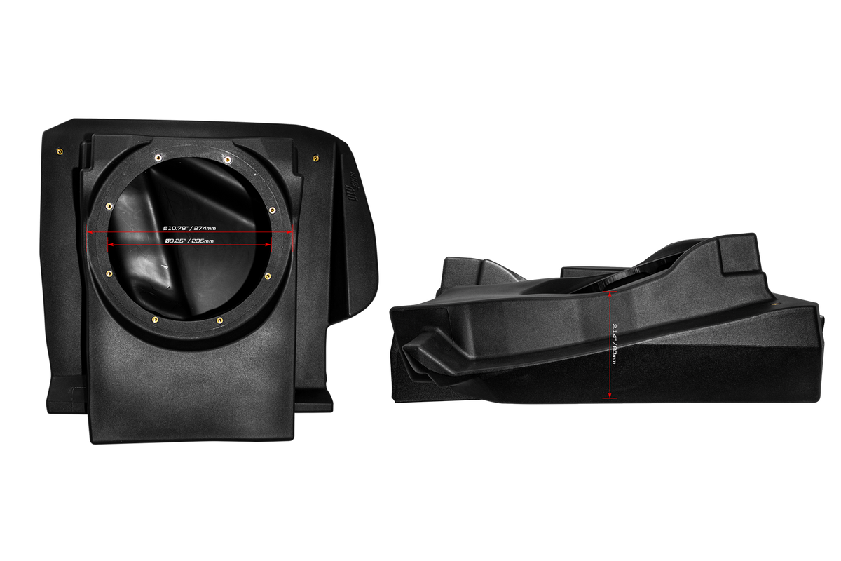 Can-Am® Maverick R 10" Front Driver Subwoofer Enclosure (4-SEAT MODELS) – Unloaded | UTVS-R-ENC-DRIVER-4F