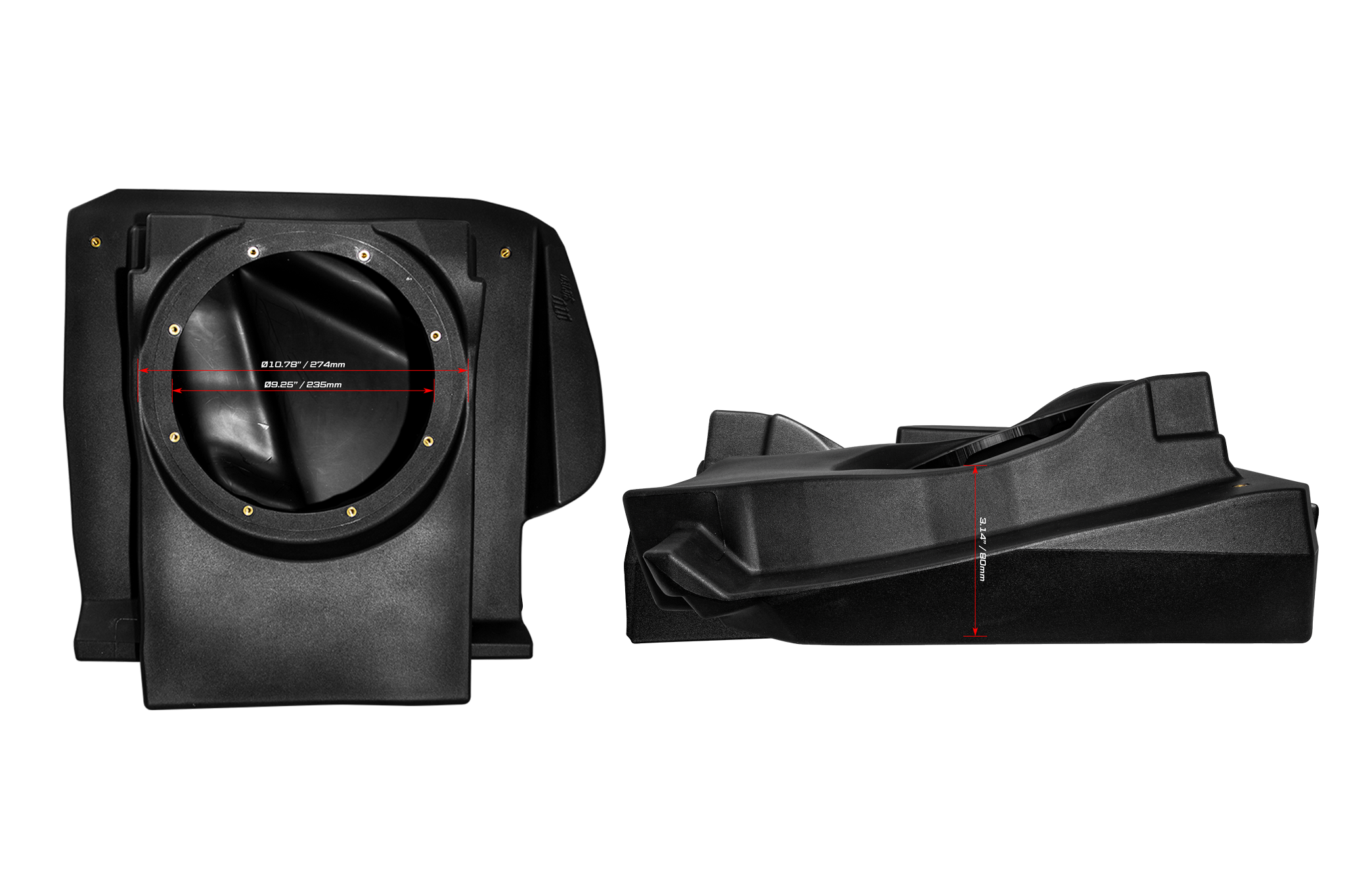 Photo of Can-Am® Maverick R 10" Front Driver Subwoofer Enclosure (4-SEAT MODELS) – Unloaded | UTVS-R-ENC-DRIVER-4F by UTV Stereo - Premium for UTVs / Side by Sides