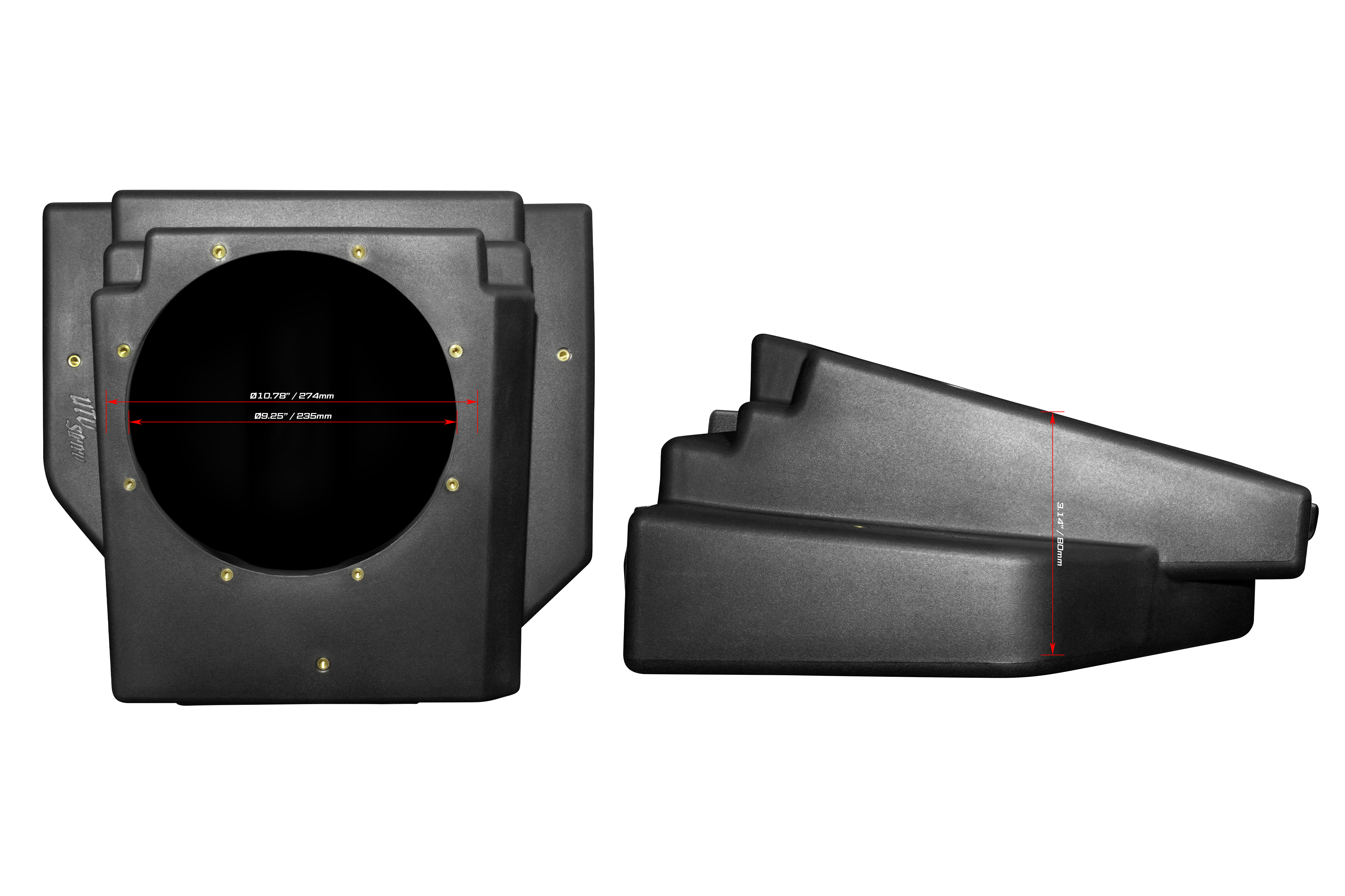 Photo of Can-Am® Maverick R 10" Rear Driver Subwoofer Enclosure (4-SEAT MODELS) – Unloaded | UTVS-R-ENC-DRIVER-4R by UTV Stereo - Premium for UTVs / Side by Sides