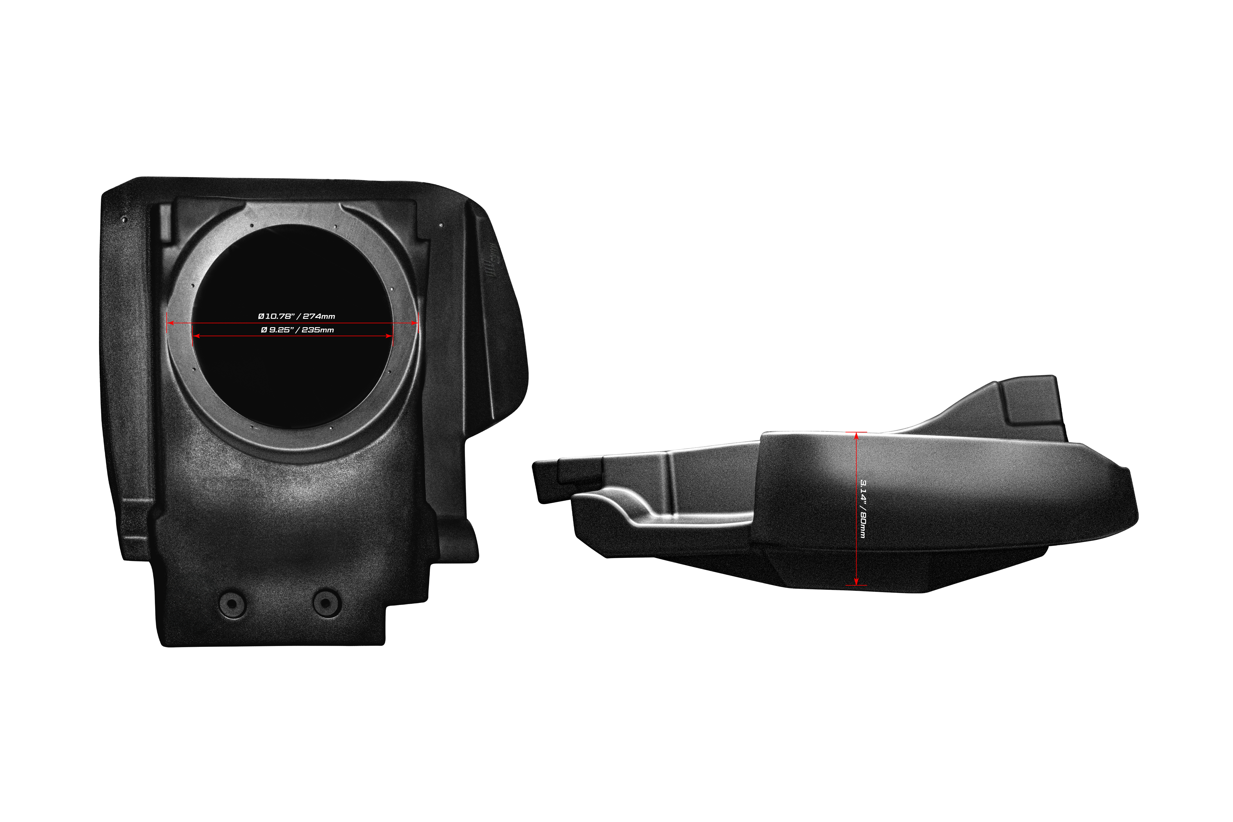 Photo of Can-Am® Maverick R 10" Front Passenger Subwoofer Enclosure (2-SEAT MODELS) – Unloaded | UTVS-R-ENC-PASS-2 by UTV Stereo - Premium for UTVs / Side by Sides