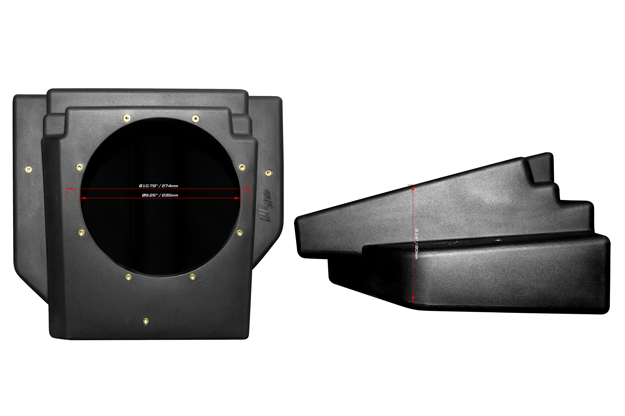 Photo of Can-Am® Maverick R 10" Rear Passenger Subwoofer Enclosure (4-SEAT MODELS) – Unloaded | UTVS-R-ENC-PASS-4R by UTV Stereo - Premium for UTVs / Side by Sides