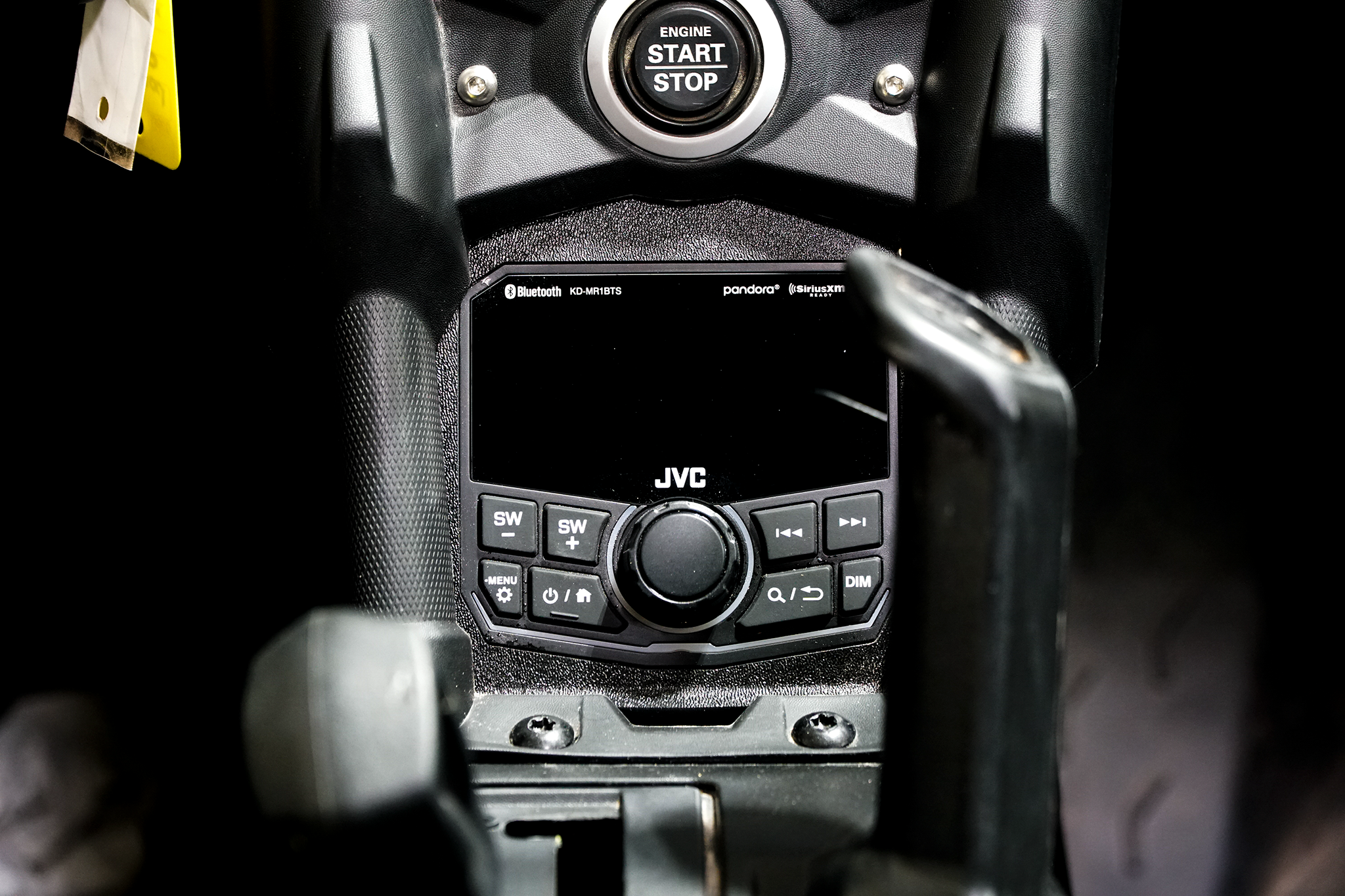 Photo of Can-Am® X3 JVC KD-MR1BTS Lower Head Unit Mount | UTVS-X3-HUMT-LW-JVC by UTV Stereo - Premium Can-Am X3 Head Unit Mount for UTVs / Side by Sides