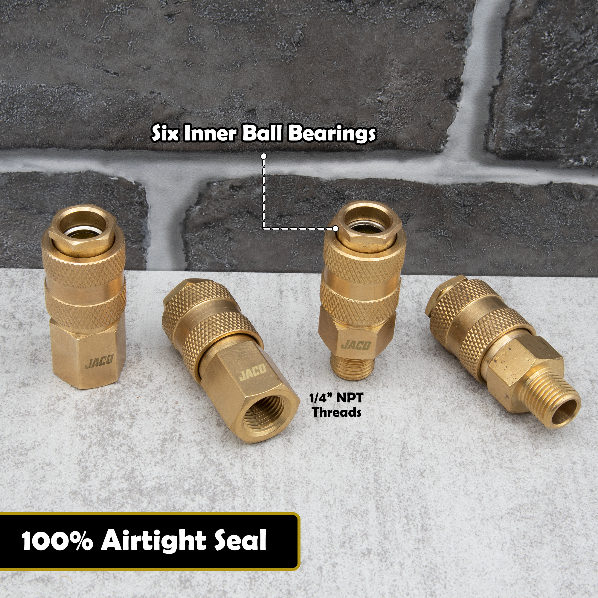 Photo of Hi-Flo Quick Connect Air Fittings | Plug & Coupler Kit - 1/4" NPT (Set of 12) by JACO - Premium Tire Accessories for UTVs / Side by Sides