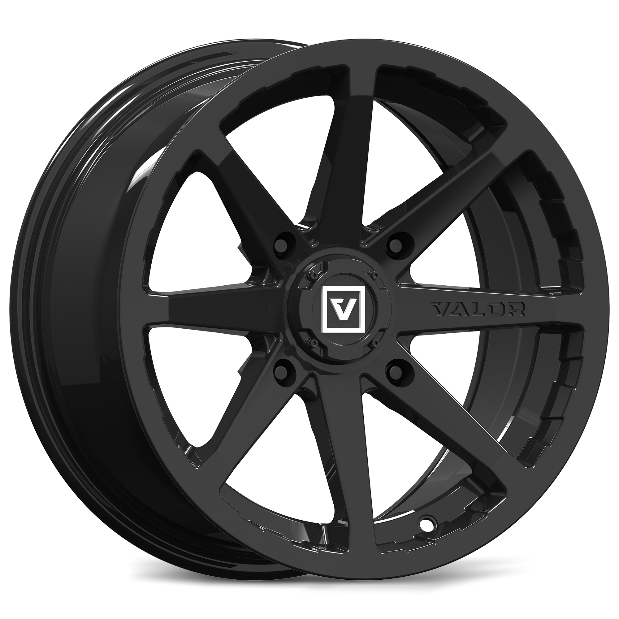 Photo of V01 UTV Wheel Gloss Black by Valor Offroad - Premium UTV Wheel for UTVs / Side by Sides