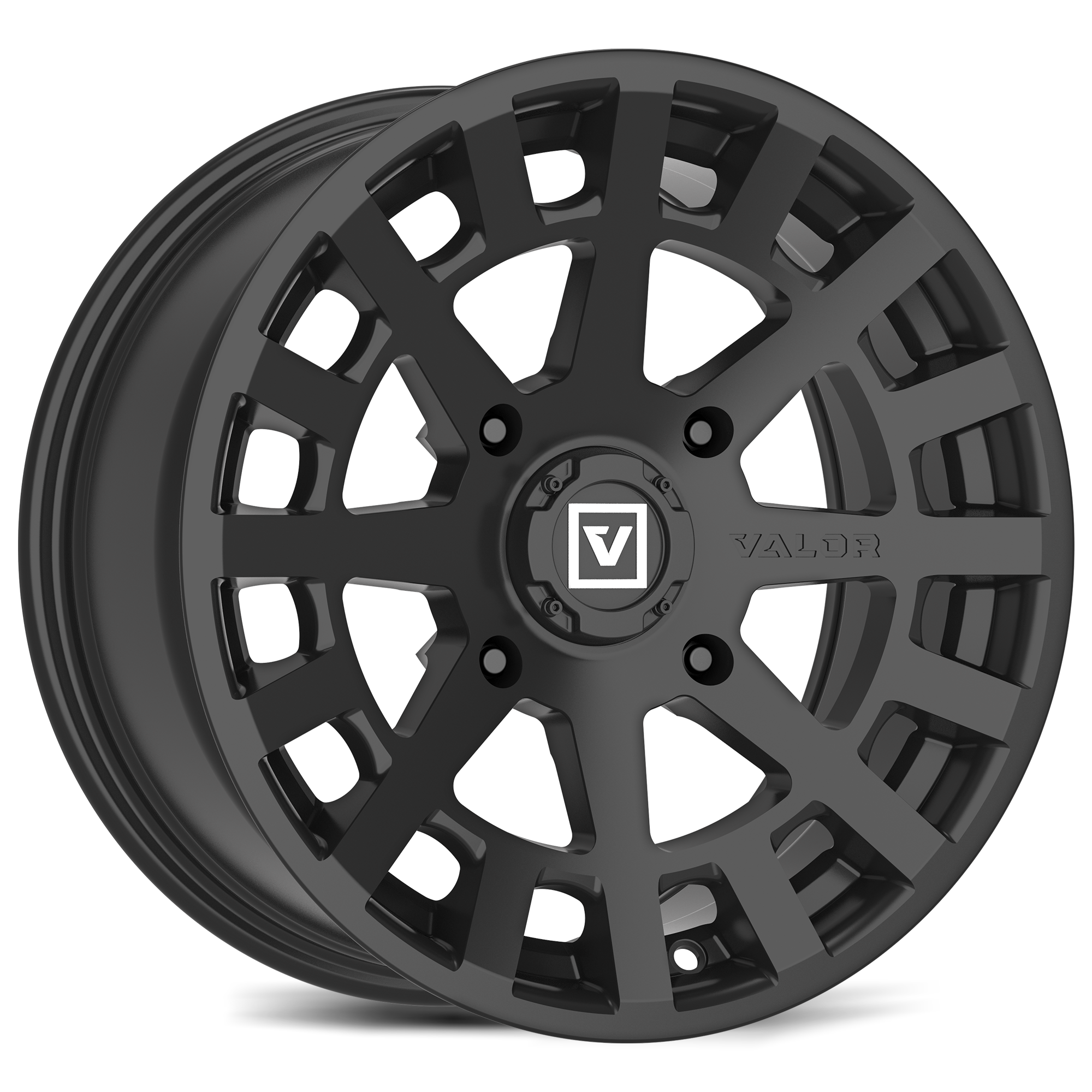 Photo of V04 UTV Wheel Satin Black by Valor Offroad - Premium UTV Wheel for UTVs / Side by Sides