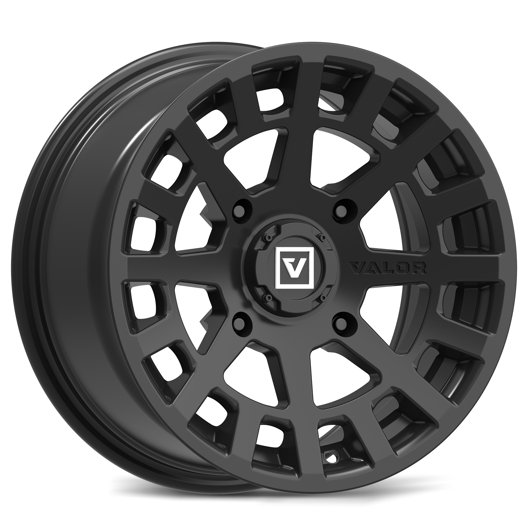 Photo of V04 UTV Wheel Satin Black by Valor Offroad - Premium UTV Wheel for UTVs / Side by Sides