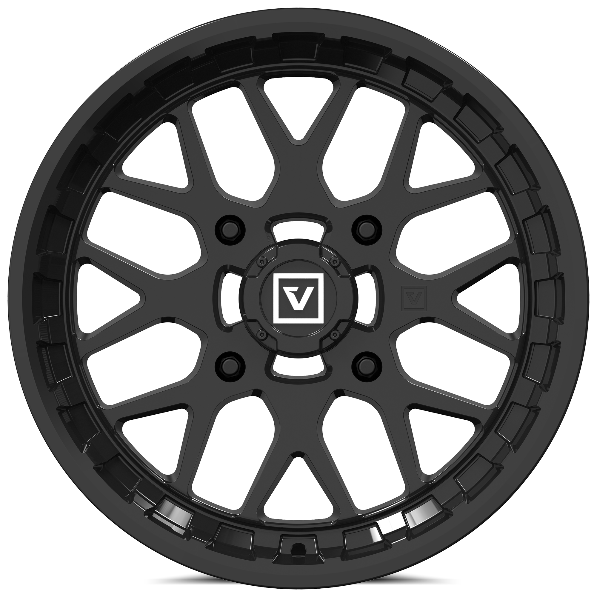 Photo of V03 UTV Wheel Gloss Black by Valor Offroad - Premium UTV Wheel for UTVs / Side by Sides