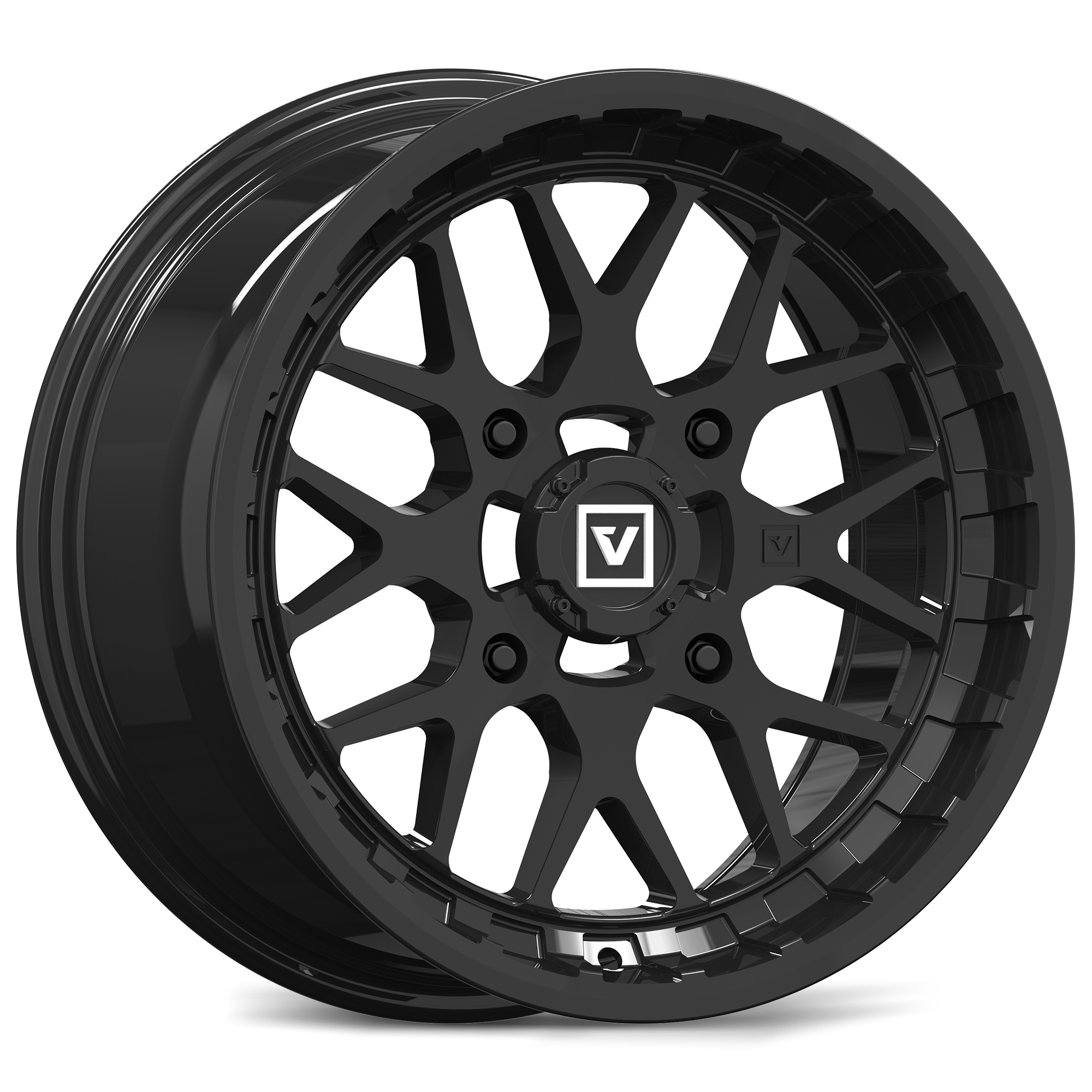 Photo of V03 UTV Wheel Gloss Black by Valor Offroad - Premium UTV Wheel for UTVs / Side by Sides