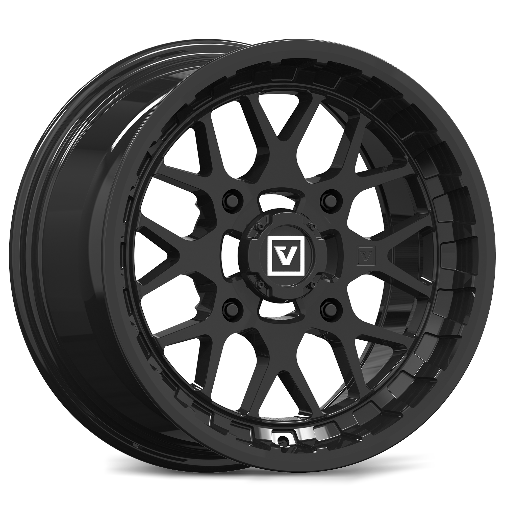 Photo of V03 UTV Wheel Gloss Black by Valor Offroad - Premium UTV Wheel for UTVs / Side by Sides