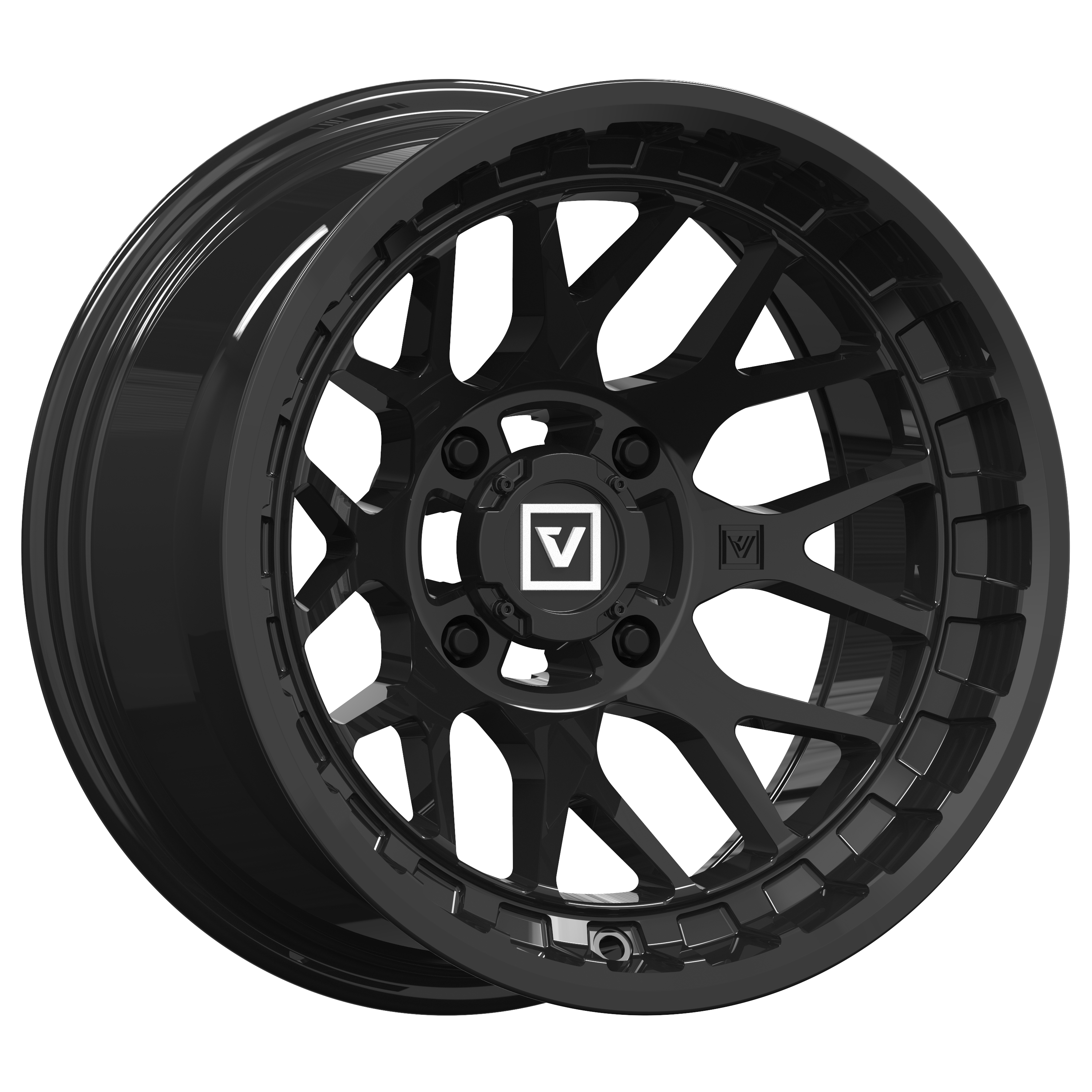 Photo of V03 UTV Wheel Gloss Black by Valor Offroad - Premium UTV Wheel for UTVs / Side by Sides
