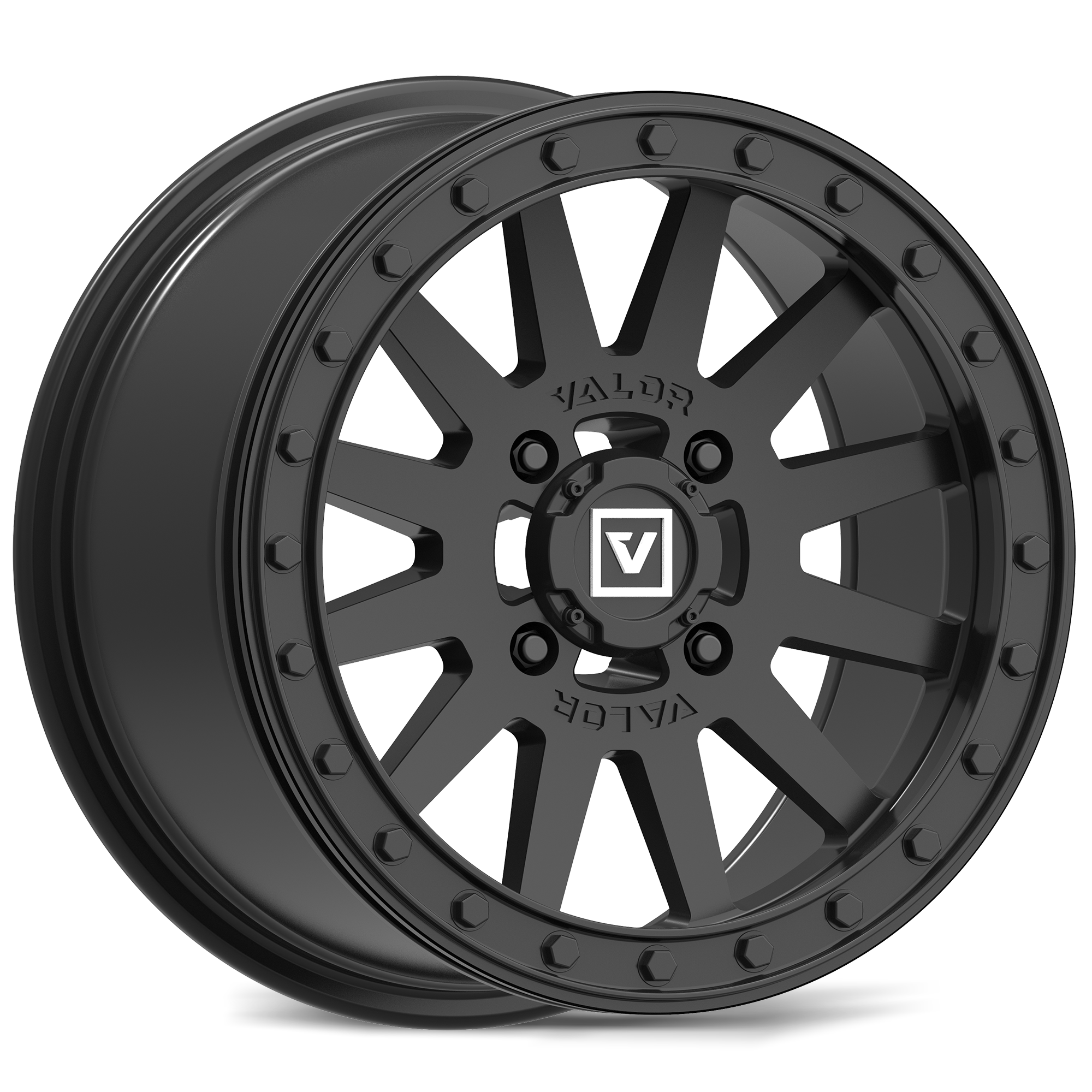 Photo of V05 UTV Wheel Satin Black by Valor Offroad - Premium UTV Wheel for UTVs / Side by Sides