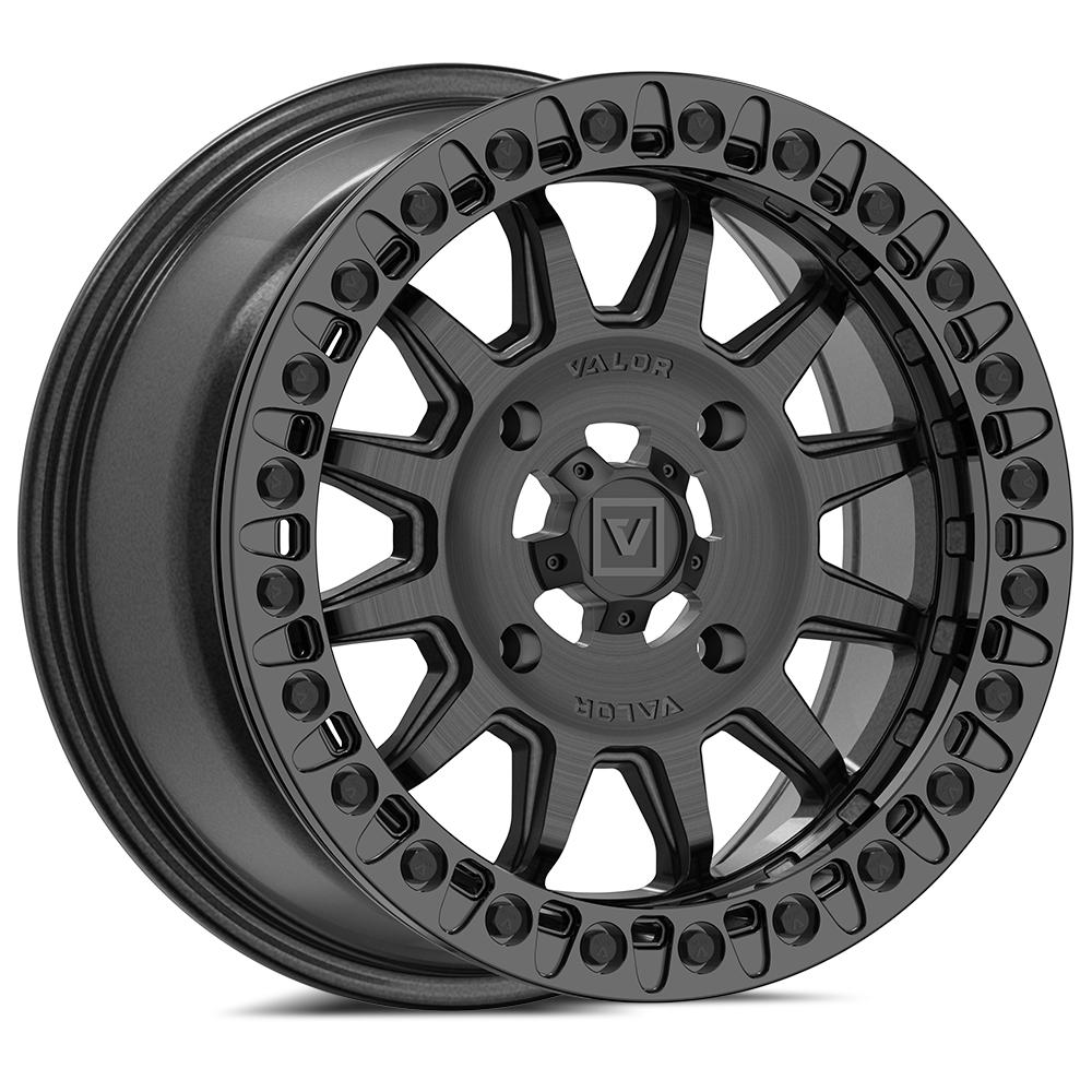 Photo of V09 Beadlock UTV Wheel Brushed Charcoal by Valor Offroad - Premium UTV Wheel for UTVs / Side by Sides