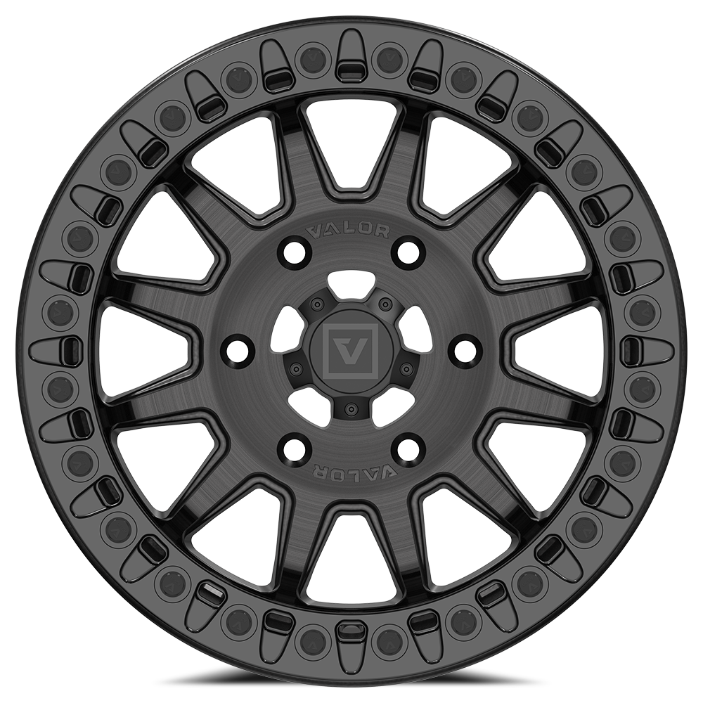 Photo of V09 Beadlock UTV Wheel Brushed Charcoal by Valor Offroad - Premium UTV Wheel for UTVs / Side by Sides