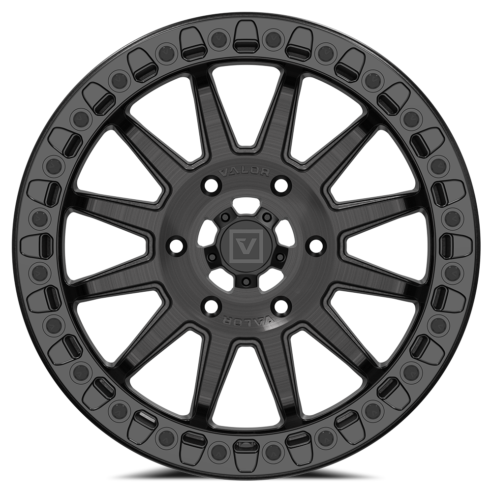 Photo of V09 Beadlock UTV Wheel Brushed Charcoal by Valor Offroad - Premium UTV Wheel for UTVs / Side by Sides