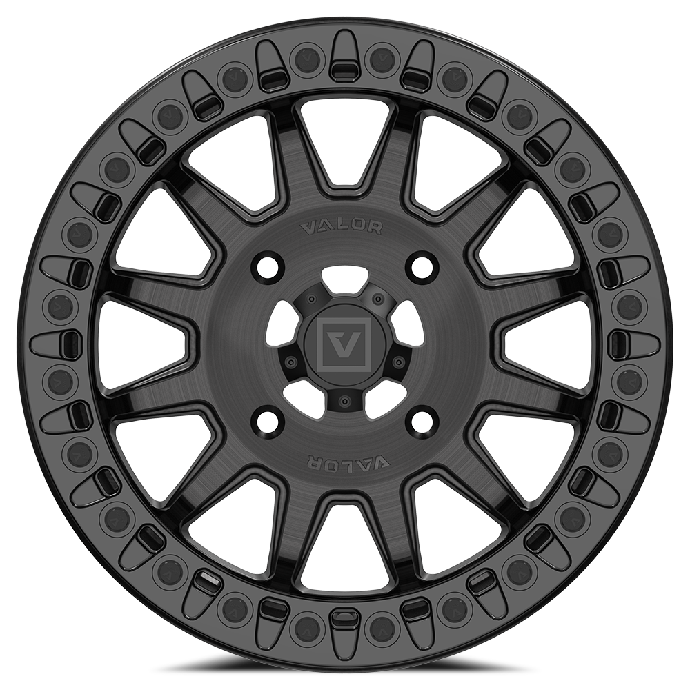 Photo of V09 Beadlock UTV Wheel Brushed Charcoal by Valor Offroad - Premium UTV Wheel for UTVs / Side by Sides