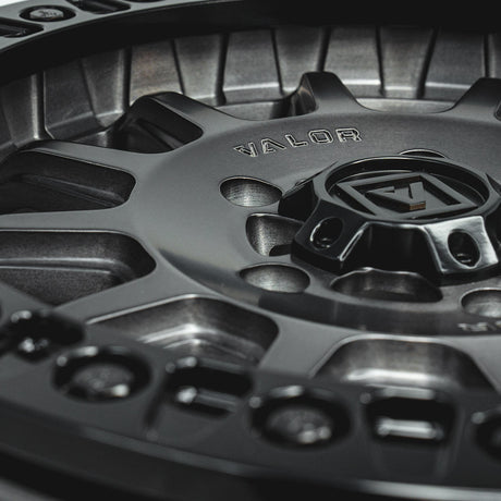 Photo of V09 Beadlock UTV Wheel Brushed Charcoal by Valor Offroad - Premium UTV Wheel for UTVs / Side by Sides