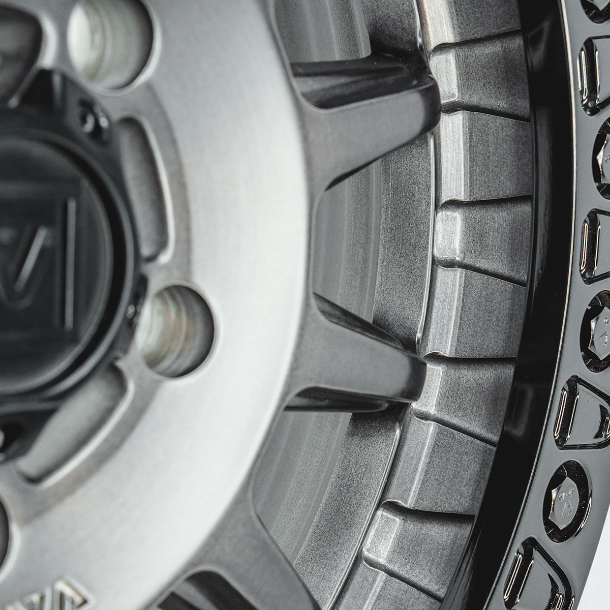 Photo of V09 Beadlock UTV Wheel Brushed Charcoal by Valor Offroad - Premium UTV Wheel for UTVs / Side by Sides