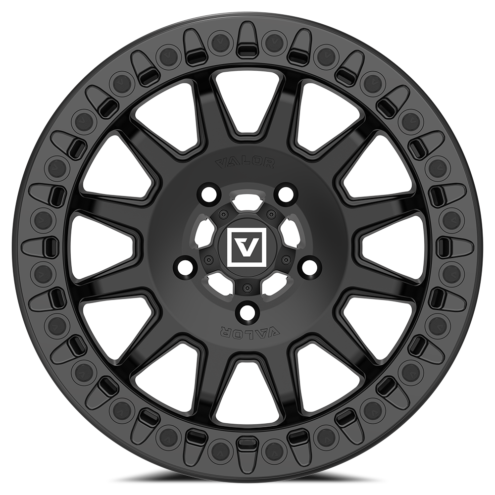 Photo of V09 Beadlock UTV Wheel Satin Black by Valor Offroad - Premium UTV Wheel for UTVs / Side by Sides