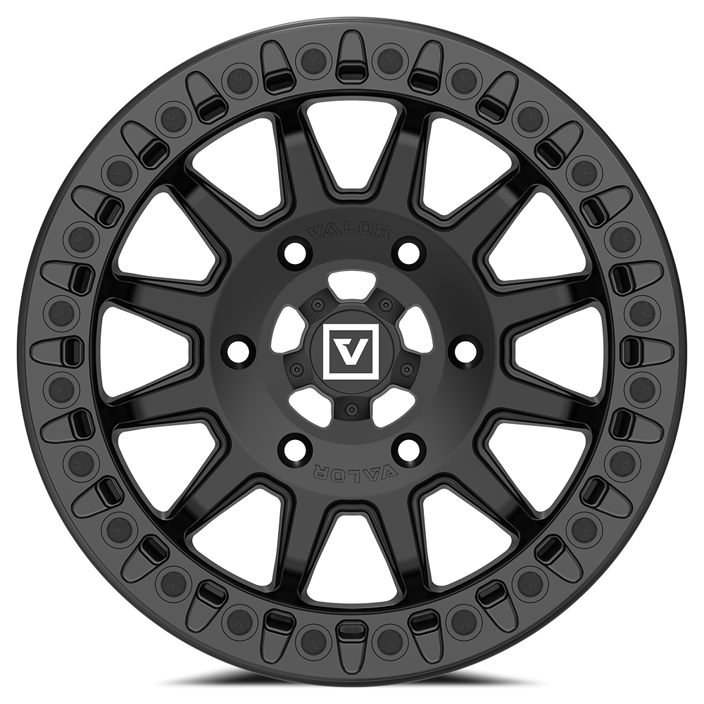 Photo of V09 Beadlock UTV Wheel Satin Black by Valor Offroad - Premium UTV Wheel for UTVs / Side by Sides